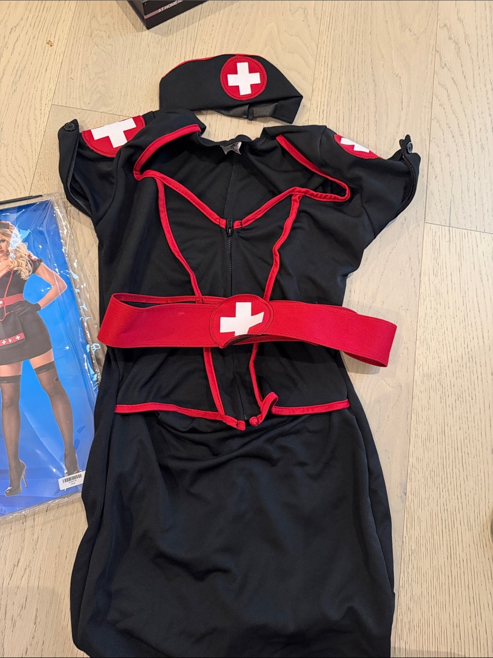 Spirit Black and Red Nurse Costume for Women